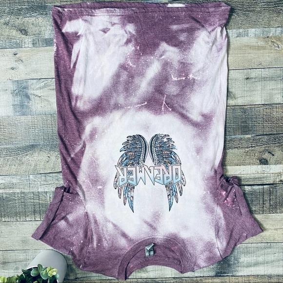 Dreamer Rock Wings Bleached Tee Size Small - Picture 4 of 4